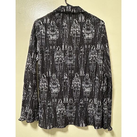Dressed In Lala Women's Interstellar Astronauts Shirt & Pants Plissé Set-Size S - Picture 3 of 7